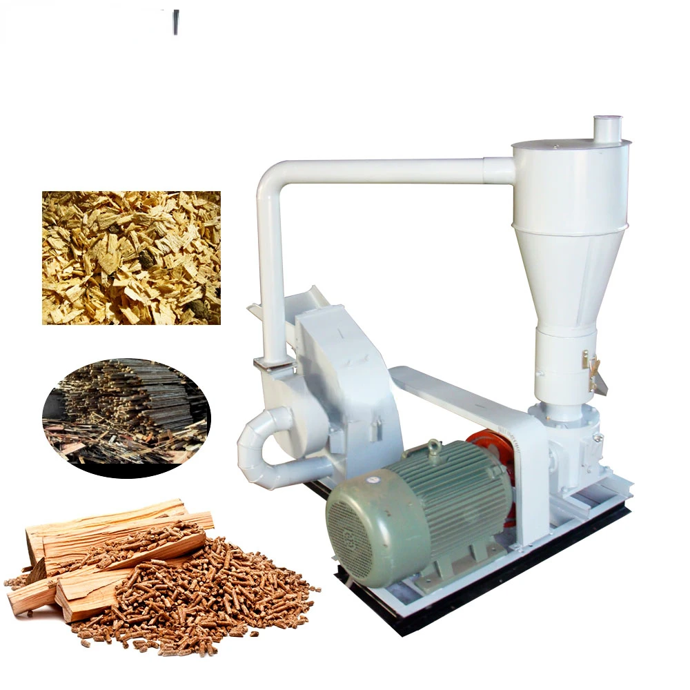 15KW Electric Straw Rice Husk Grain Wood Pellet Machines Automatic Animal Chicken Feed Crushers Machines