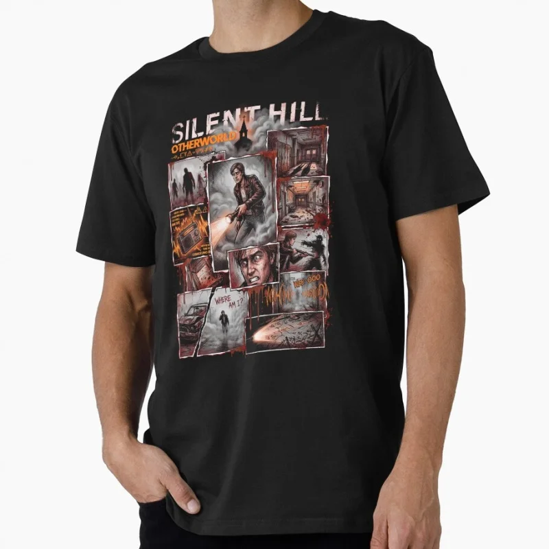 Harry's Journey Foggy Town Silent Hill Horror Graphic Tee Unisex Short Sleeve Gift t Shirt 100% cotton Clothes All size tops