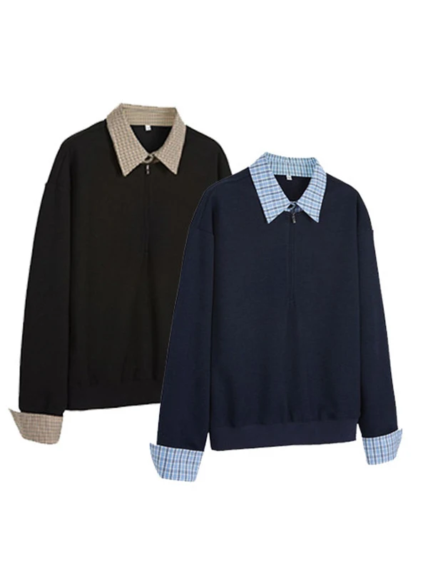 

Весенне-осенняя толстовка с воротником на молнии и длинными рукавами, в стиле Cleanfit Retro Sle Miu Series, повседневная, удобная, без капюшона