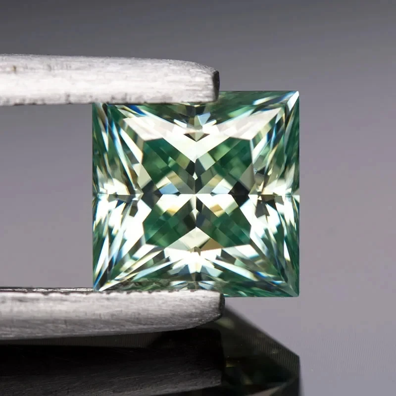 Yellow Green Princess Moissanite diamonds 0.3~ 6ct VVS1 Clarity With GRA Certificate Lab Grown Loose Gems for Jewelry Making