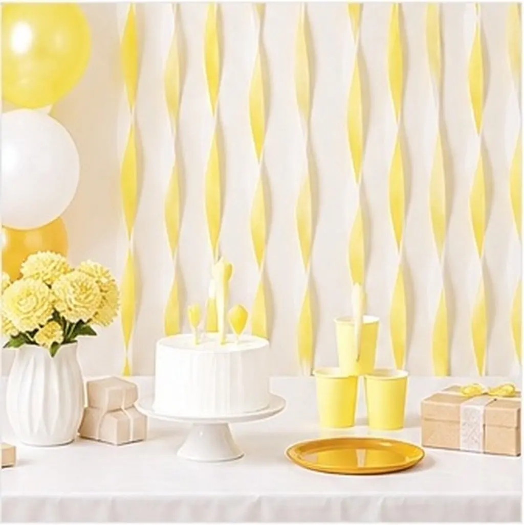 8Pcs Crepe Paper Ribbons Party Streamer Decorations Bright Color Easy Assemble Disassemble No Furniture Damage Festive Supplies