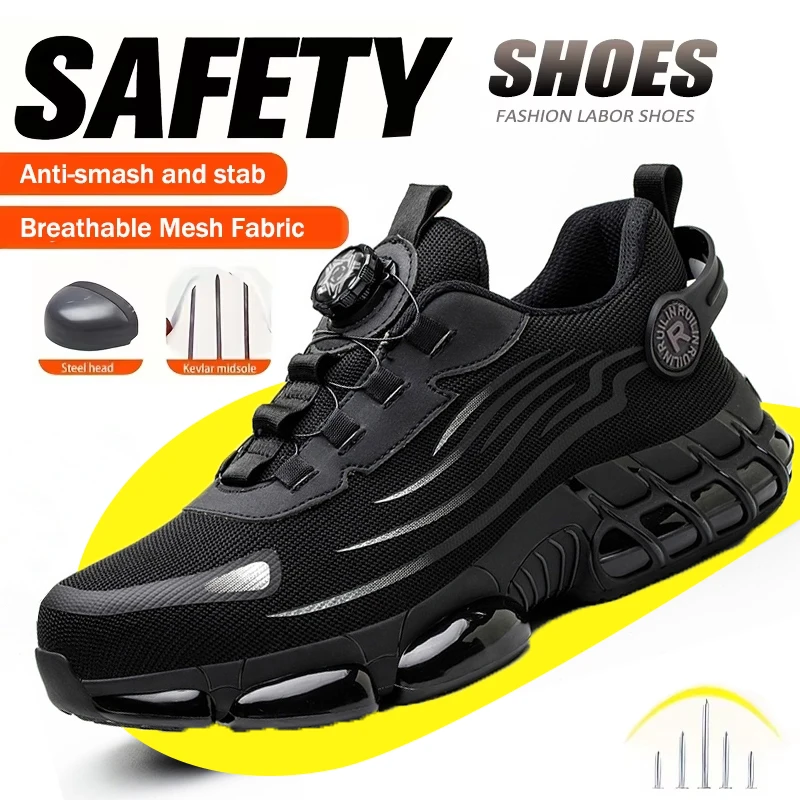 Chaussures multifonctionnelles résistantes aux chocs, bottes de protection pour la mine, chaussures de sécurité pour chantier, chaussures pour hommes à la mode