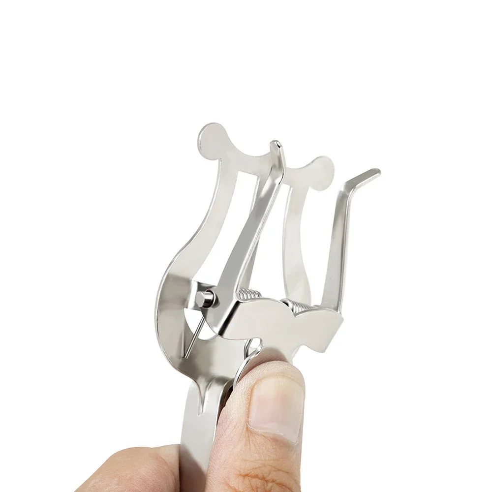 البوق خفيف الوزن حامل الموسيقى البوق الترومبون زحف حامل الموسيقى أنبوب معدني فضي ملحقات الآلات الموسيقية النحاسية #4