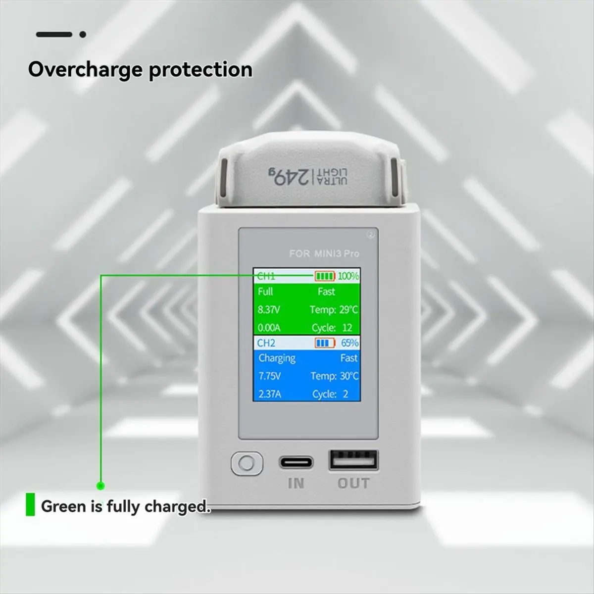 

Зарядное устройство A32M для DJI Mini 4 Pro/3/Mini 3 Pro, 2-канальный интеллектуальный зарядный хаб с LED-дисплеем (версия для США)