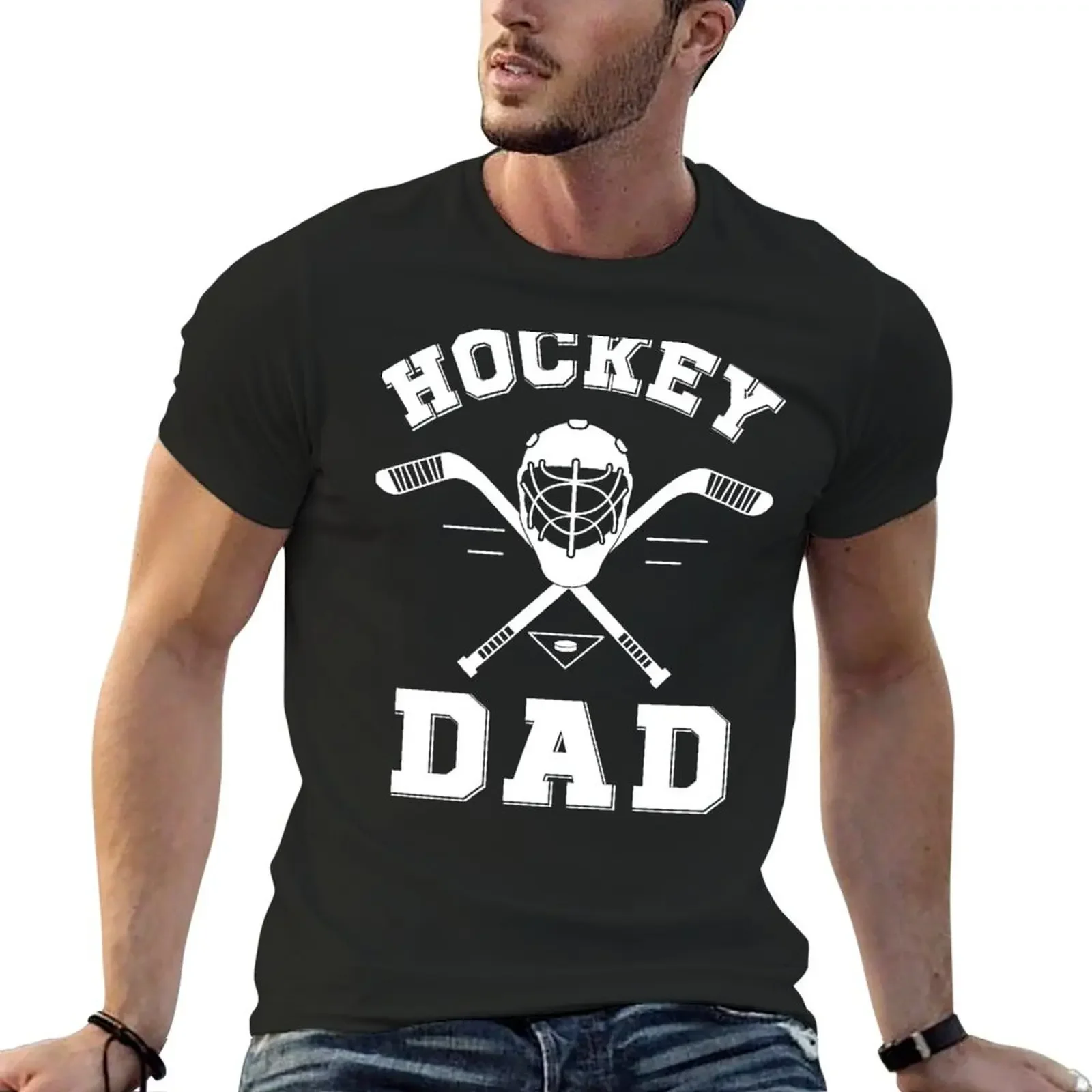 Ice Hockey Dad Winter Sport Father's Day Gift T-shirt funnys cute tops mens white t shirts