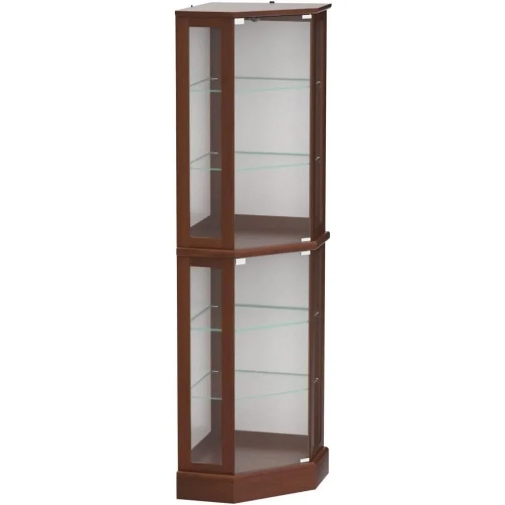 Corner display cabinets, cabinets with tempered glass doors, shelves, wooden decorative cabinets, bar, liquor storage area