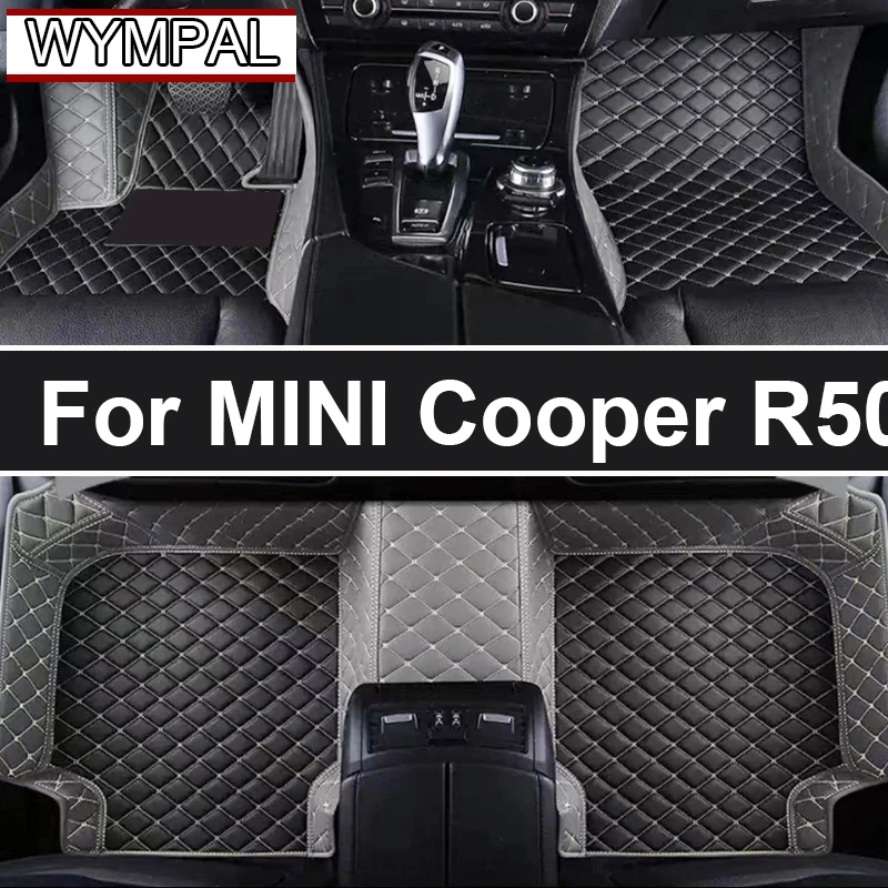 

Автомобильные коврики на заказ для MINI Cooper R50 2004 2005 2006, роскошные кожаные автомобильные коврики для мужчин и женщин, полное покрытие