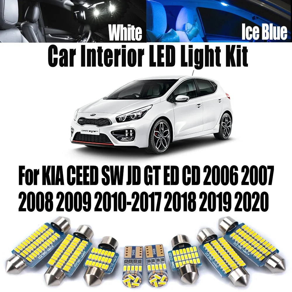 Canbus Reading Bulbs For KIA CEED SW JD GT ED CD 2006- 2017 2018 2019 2020 No Error Car LED Interior Map Dome Trunk Light Kit