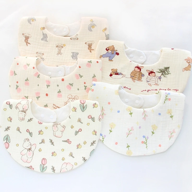 6-layer Baby Bibs Newborn Burp Cloth Infant Toddlers Drooling Bib Soft Absorbent & Leak Proof Nursing Towel Shower Gift