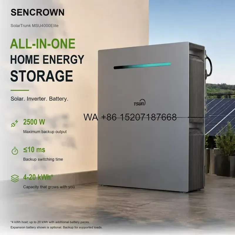 Wmwmnu All in One Home Energy Storage System with 2500W Inverter and 20kWh LiFePO4 Battery for Balcony Solar
