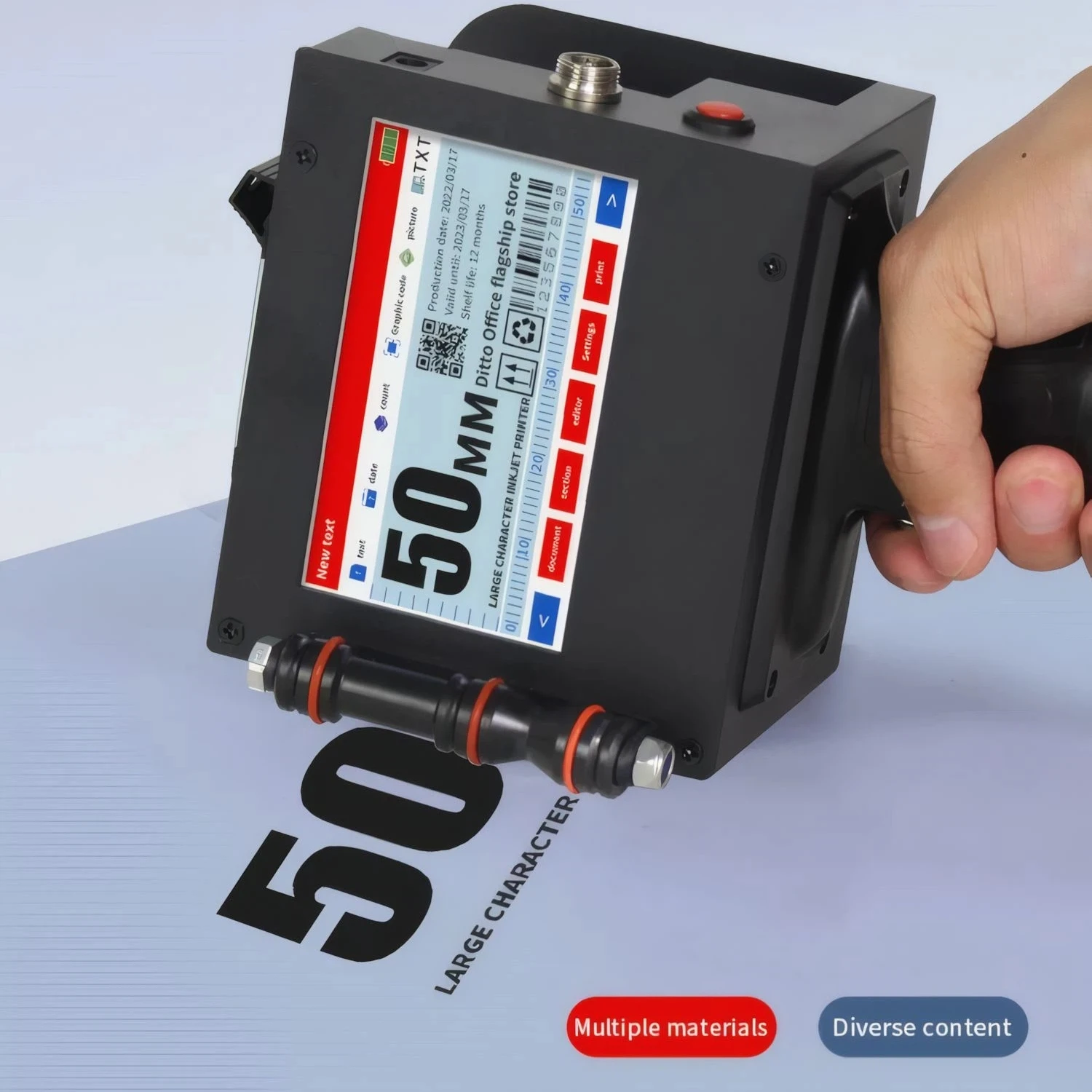 

DT-T500 Mini Handheld Inkjet Hand Held Date Ink Jet Printer for Plastic Bottles Online Printing