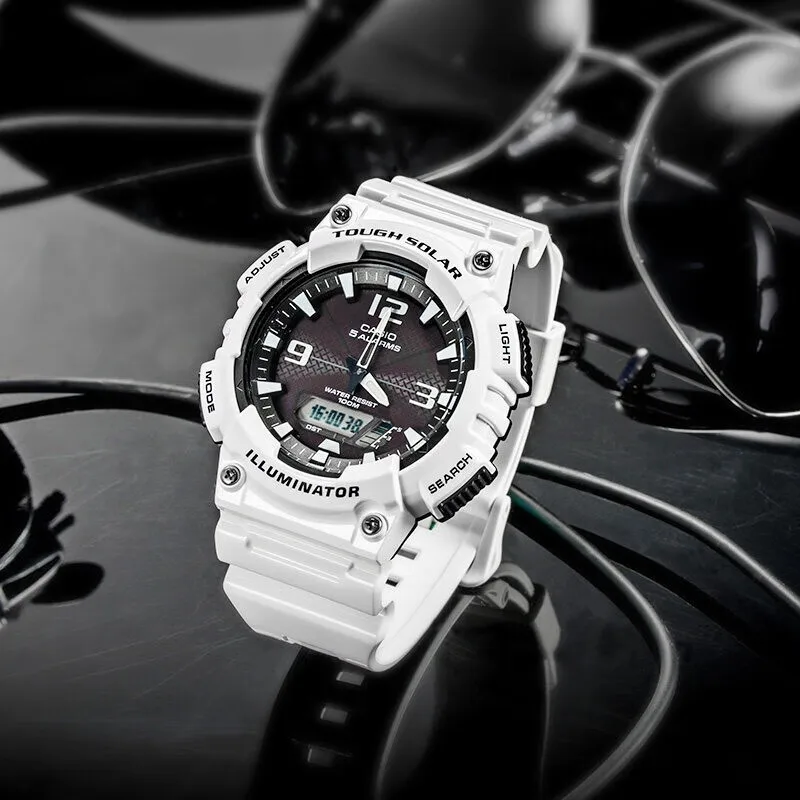 ساعة كاسيو للرجال مقاومة للماء رياضية كاجوال كوارتز تعمل بالطاقة الشمسية على الطراز الياباني الكوري للرجال