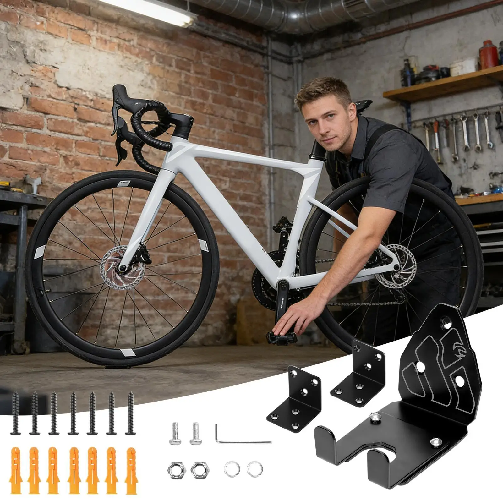 

Bike Wall Hanger Space-Saving Adjustable Bicycle Holder Bike Rack Wall Mount For Indoor Apartment Garage Shop Mountain Road Home