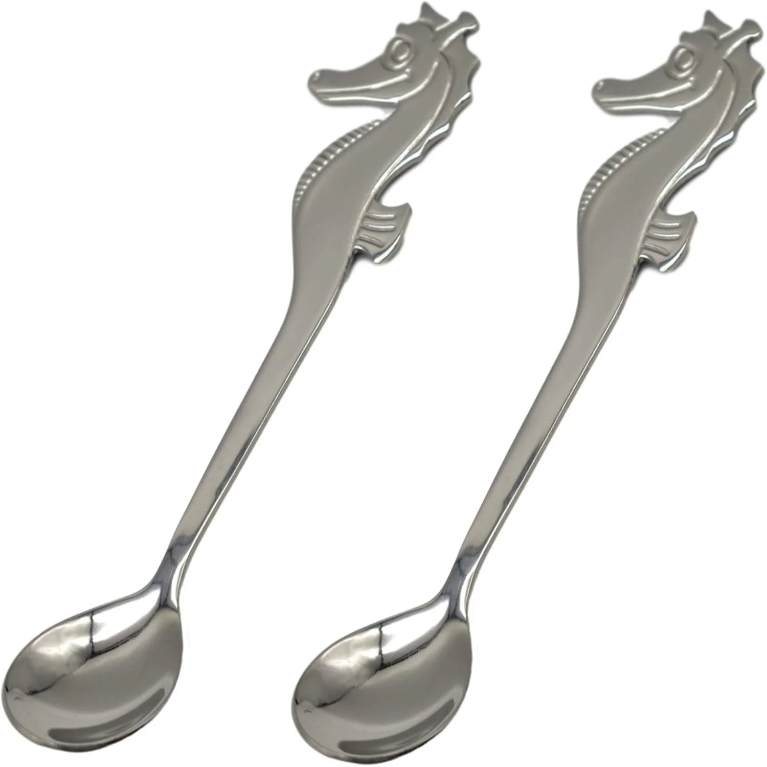

2PCS Seahorse Spoon 5.1 inch Animal Spoon 18/10（304）Stainless Steel Hanging Coffee Teaspoon Dessert Mixing Stirring Sugar Ic