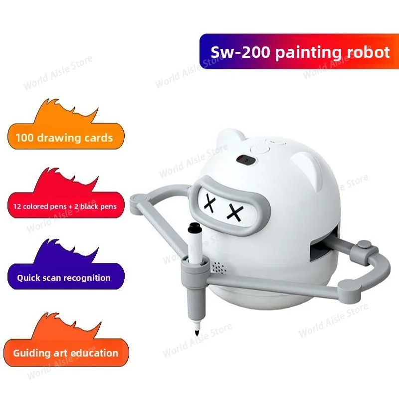 Intelligent Drawing Robot Voice Interactive Educational Drawing Machine Magic Teaching Aid Painting Robot Gift for Kids Boy Girl