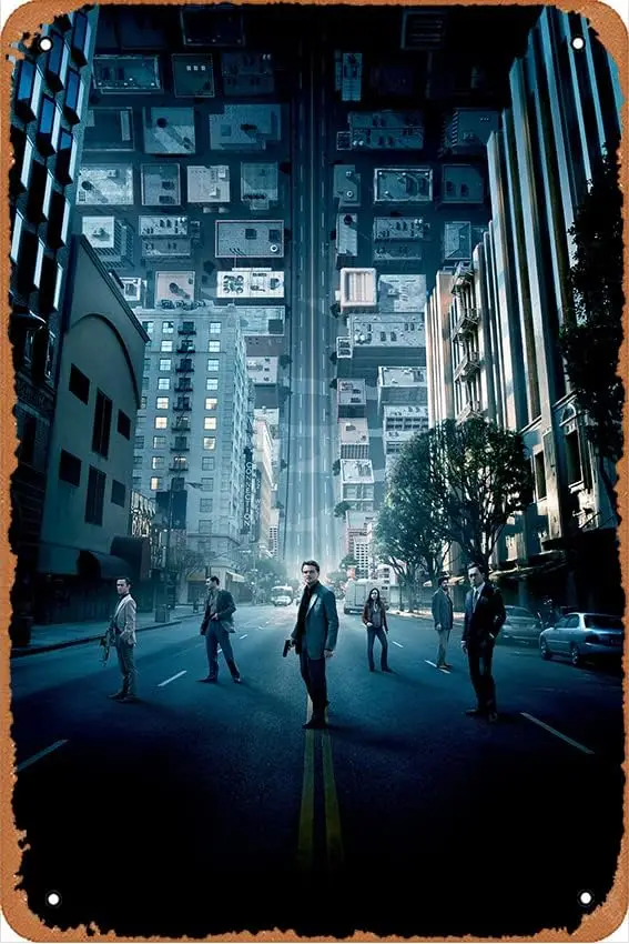 Inception Poster Movie Poster Film Metal Sign Tin Metal Signs Vintage Funny Gift, Retro Wall Decor for Home,Street,Gate,Bar sign