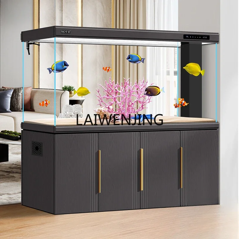 HLZ fish tank aquarium living room large intelligent light luxury ultra-white household entrance floor screen