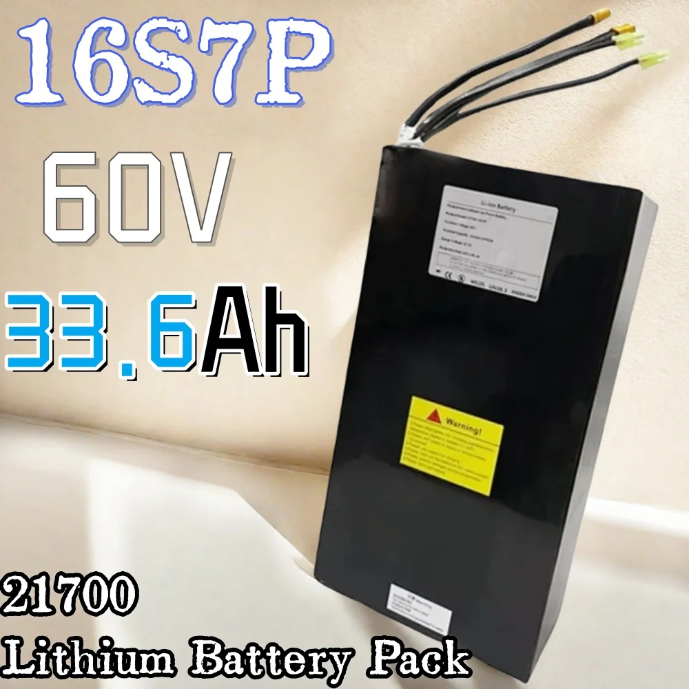 

16S7P 60V 33.6Ah 21700 strong lithium battery, suitable for dual drive various electronic devices, with built-in BMS battery in