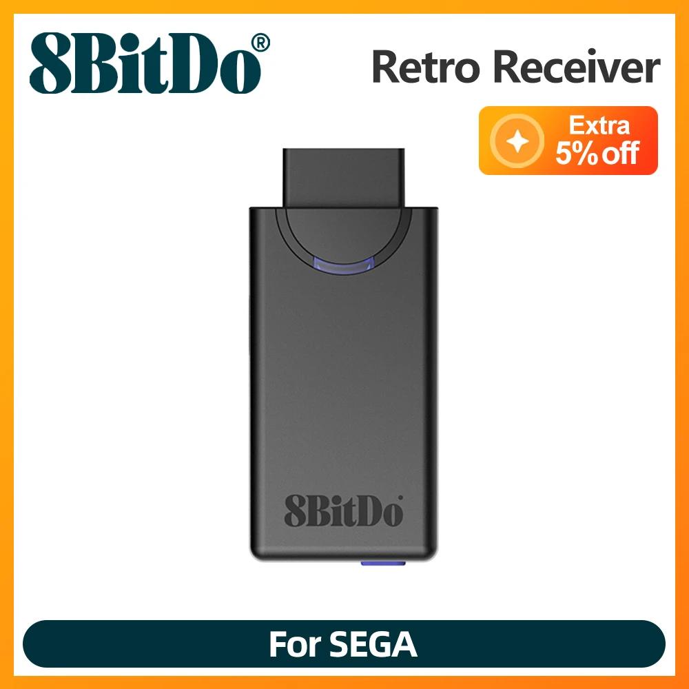 8BitDo Retro Receiver for Mega Drive Bluetooth Sega Genesis and Original Sega Genesis