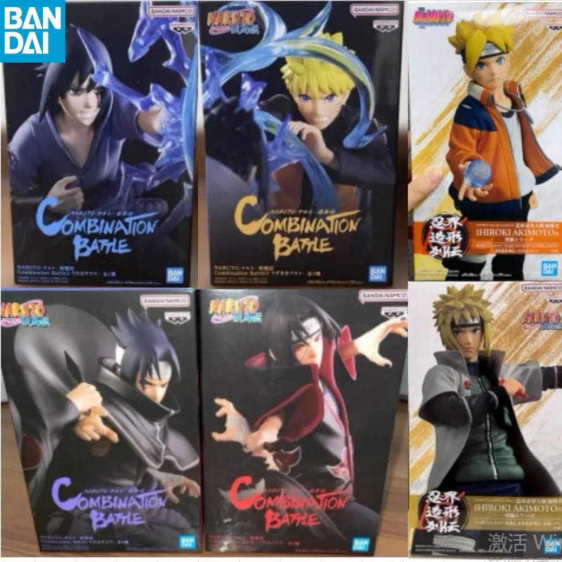 Bandai Naruto Shippuden Action Figure, Uzumaki Naruto Sasuke Uchiha Itachi Minato Boruto Anime Figurine Model, Collectible Gift