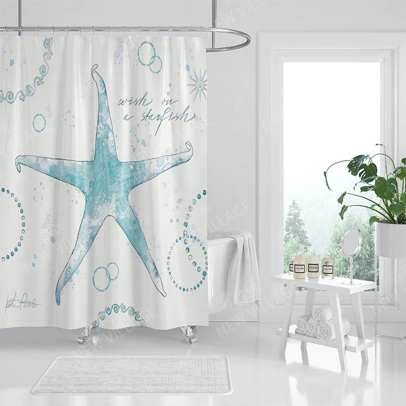 Home waterproof fabric bathroom curtain accessories 90x200 shower shower curtain 240 * 200 Atlantis style shower curtain