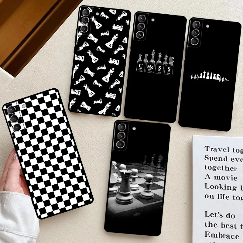 Chess Case For Samsung Galaxy S24 Ultra S21 S22 S23 Plus Note 10 Note 20 S8 S9 S10 S20 FE Coque