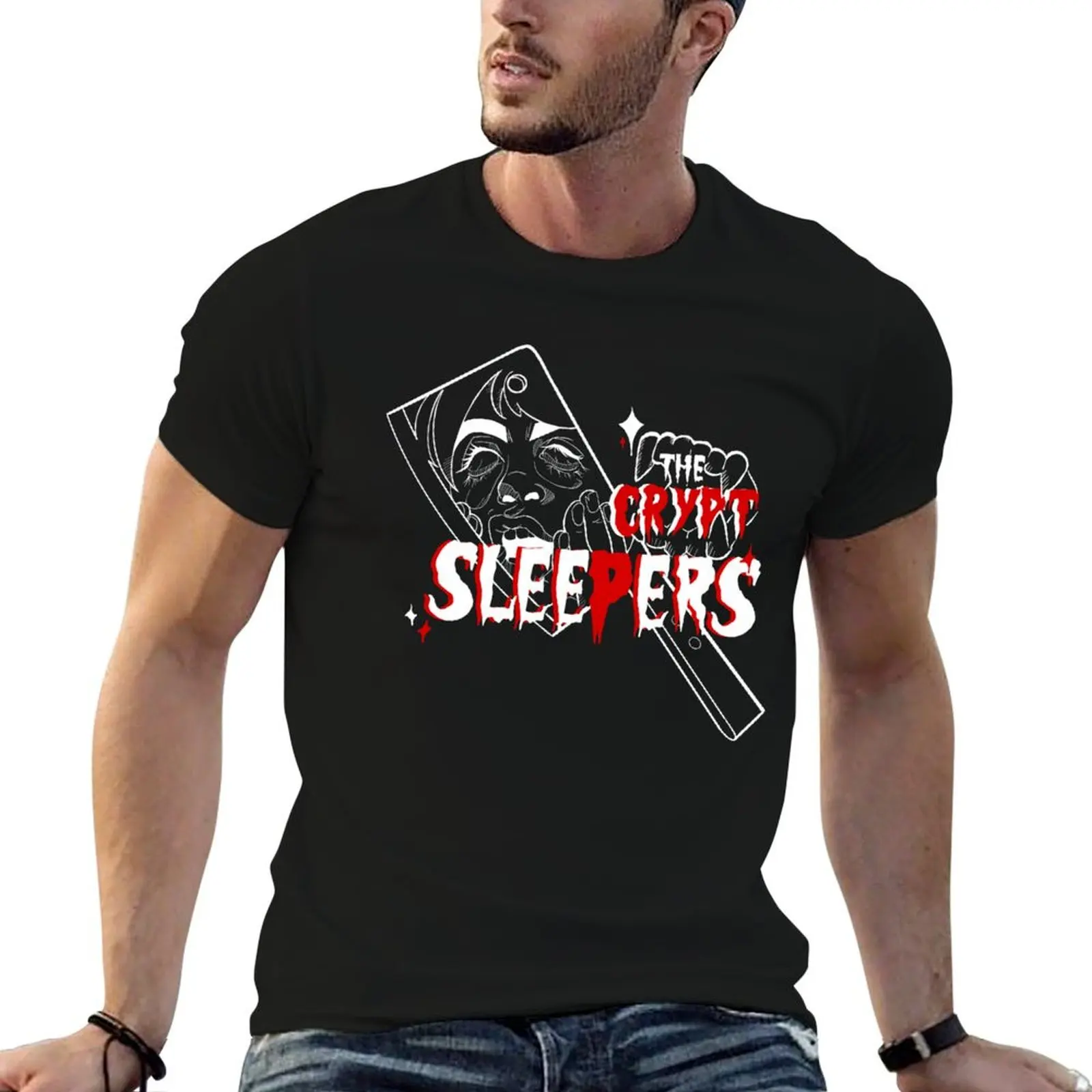 The Crypt Sleepers (white logo variant) T-Shirt kawaii clothes basketball graphic tees mens champion t shirts