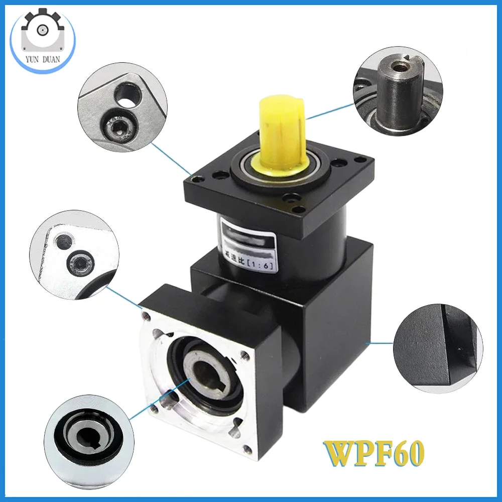 NEMA23 57 Stepper Motor 90 Degree Right Angle Planetary Reducer Ratio 3:1 -216:1 Output shaft 14mm for CNC 60 Flange Servo Motor