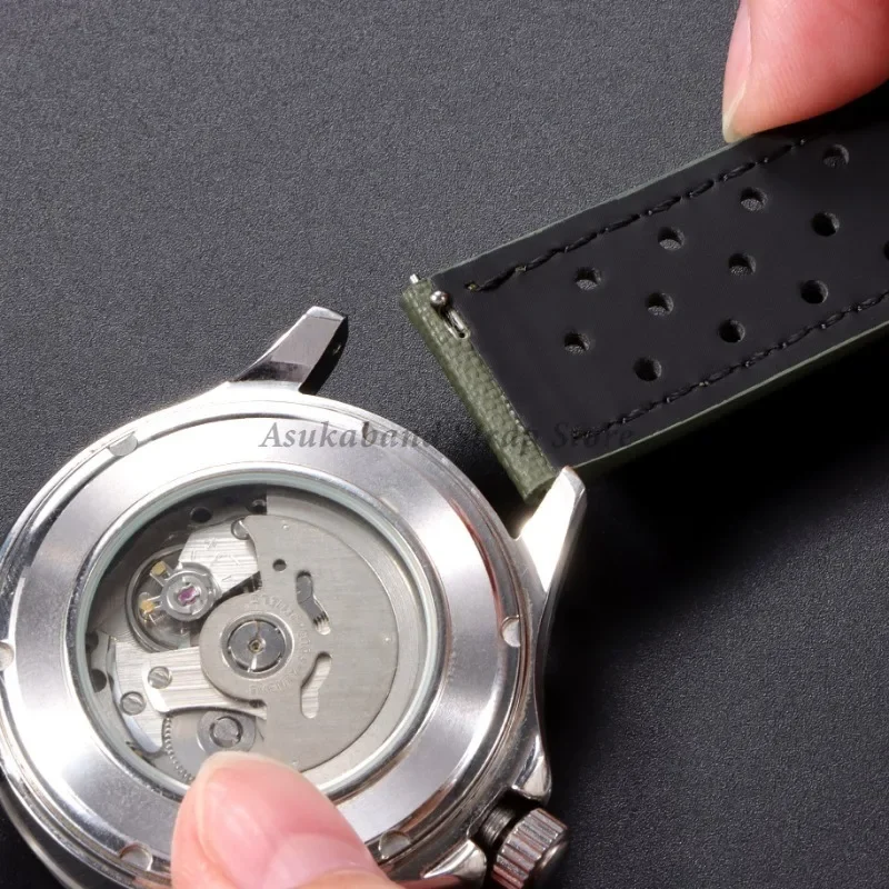 18 20 22 มม.คุณภาพ Oxford ผ้าหนังสําหรับ CITIZEN สําหรับ Seiko สําหรับ TAG Heuer สร้อยข้อมือผู้ชายผู้หญิงสายนาฬิกากันน้ํา