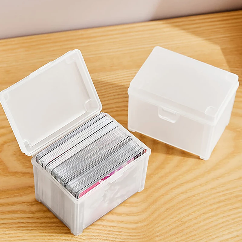 1PCS Small Semi-Transparent Plastic Cards Cases Folder Matte Flip-Top Jewelry Box Accessories Storage Organize Packaging Boxes