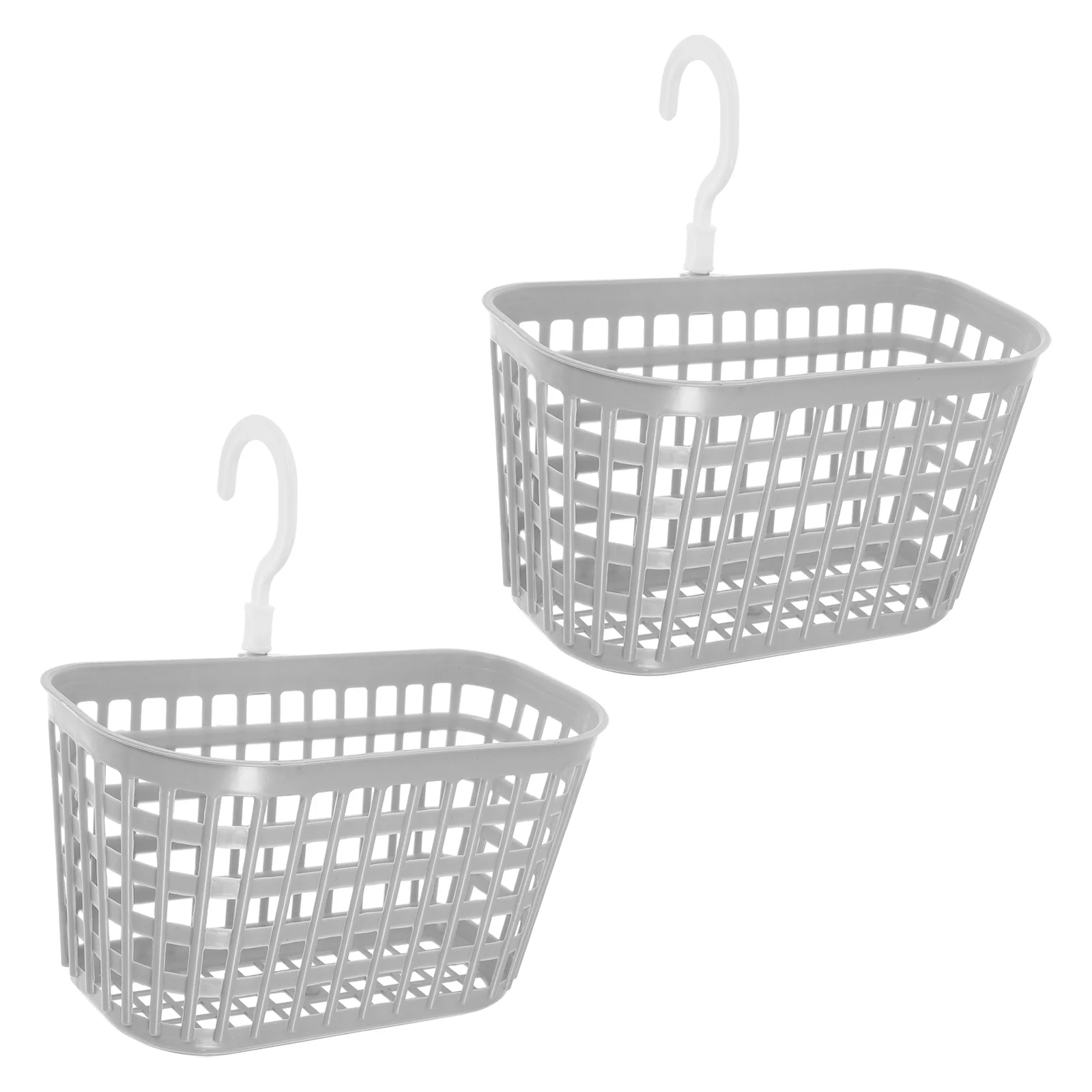 2 Pcs Bathroom Hanging Basket Tank over Shower Door Organizer Grocery Storage Baskets Plastic with Handle Tub Child