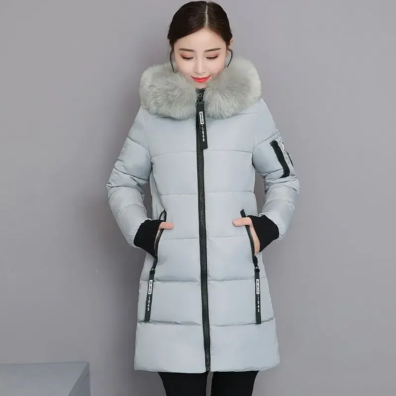 

Lady Parka Loose Casual Large Medium Length Women's Coat Korean Style Clothing Offers Hot Demi-season Thick Youthful Cold Jacket
