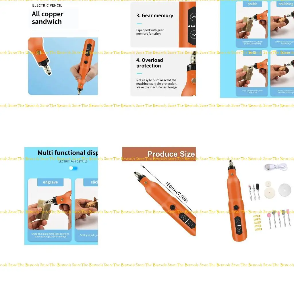 

12PF 5 Speed Setting USB Charging for Efficient Polishing Engraving Ergonomic Handle