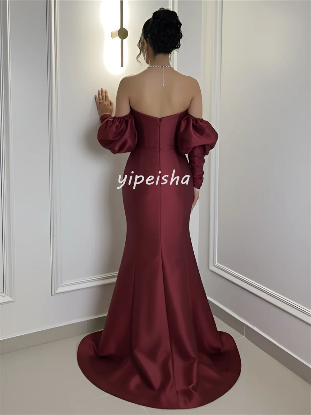 Индивидуальные сексуальные одинаковые плиссированные длинные платья русалки с открытыми плечами, платья для особых случаев на заказ, размеры, высокое качество