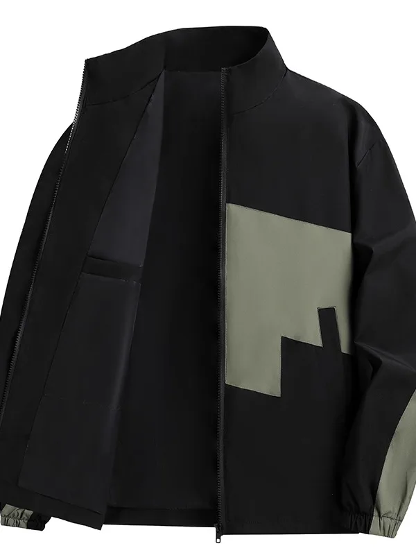 

Мужская демисезонная куртка: легкая, свободного кроя, с воротником-стойкой, ветрозащитная, водонепроницаемая, из полиэстера, с длинными рукавами и молнией...