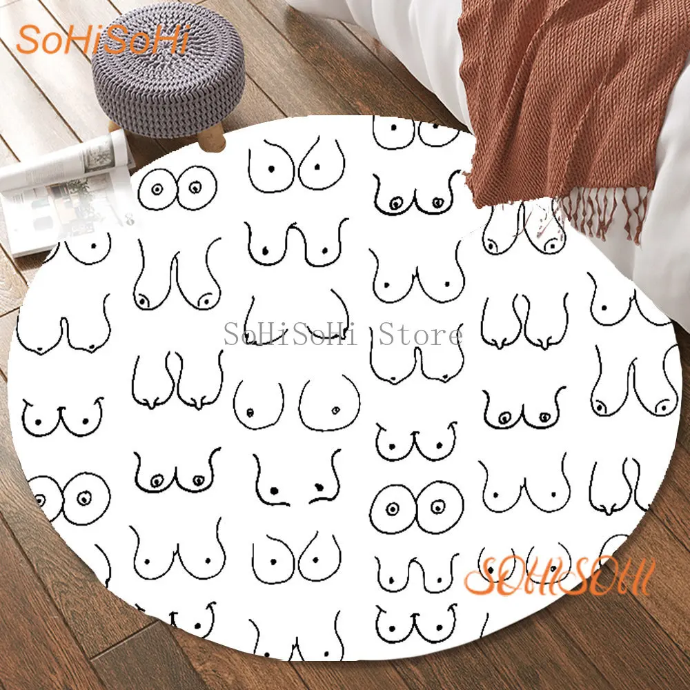 Custom Logo Image Photo Round Rug Floor Carpet Anti Slip Cartoon Anime Mat Circle Area Rugs Rug for Living Room Bedroom Decor