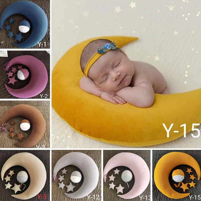 Star Moon Pillows Hat Set Photography Accessories For Newborn Infant PhotoShoot Background Baby Posing Auxiliary Props Blanket