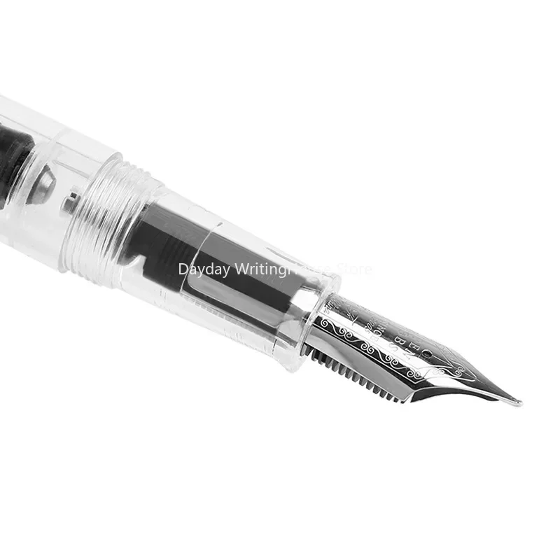 Imagem -05 - Penbbs 268 Caneta Tinteiro de Enchimento a Vácuo Irídio ef f m Nib 0.38 0.5 0.7 mm Totalmente Transparente Moda Escritório Escrita Presente Caneta Conjunto