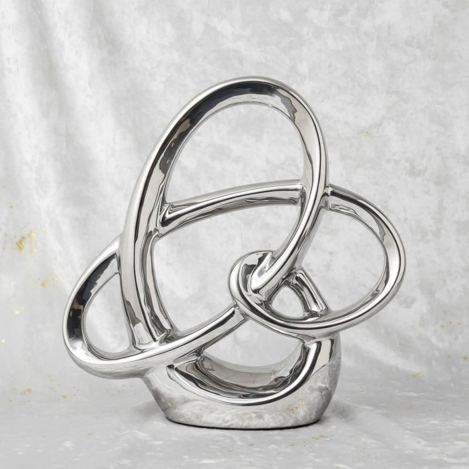 Loop Sculpture Intertwined Rings Abstract Decorative Piece Sculptural