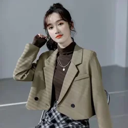 Women's Crop Blazers 2025 New Arrivals Female Short Coats and Jackets Spring Autumn Outerwear In Korean Fall Outdoor Deals Bring