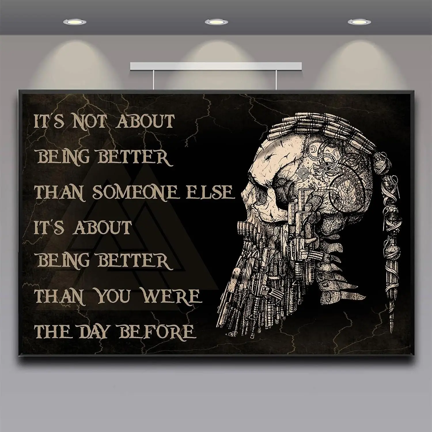 Affiche Métallique Citation Significative Crâne Viking, Décoration Murale Rétro pour Man Cave, Maison, Pub, Plaque en Métal