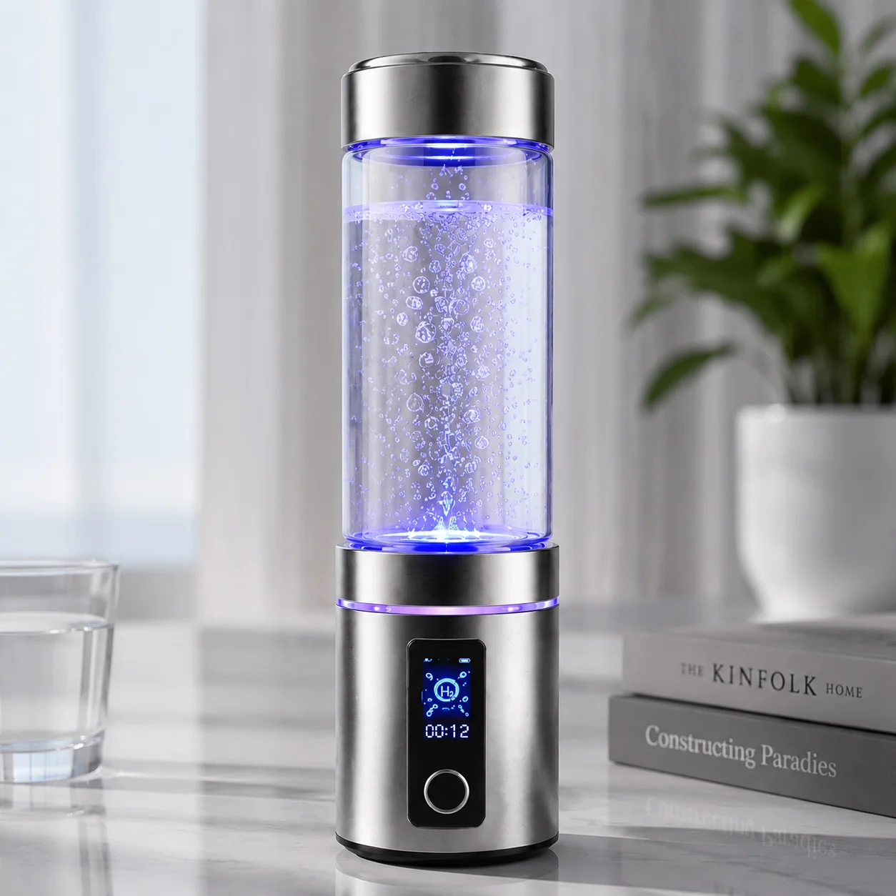 Innovative 2000ppb LCD Screen Timer 3-Stage Multi Beverage Ceramic Technology Hydrogen Water Bottle Maker SPE PEM Generator