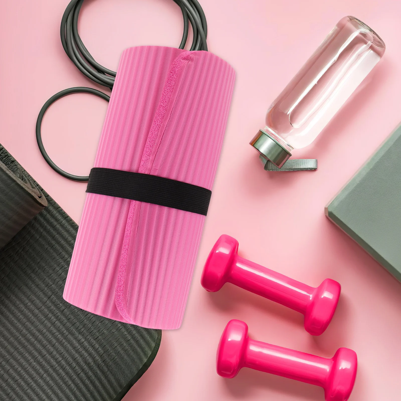 حصيرة عجلة Ab لدعم الكوع اللوحي، صديقة للمبتدئين، معدات تمارين اليوغا والبيلاتس، بساط اللياقة البدنية للتمرين المنزلي