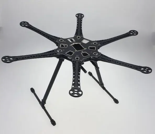 kit-de-cadre-d'hexacoptere-hmf-s550-f550-ameliore-avec-plaque-centrale-soudee-et-patins-d'atterrissage-pour-fpv