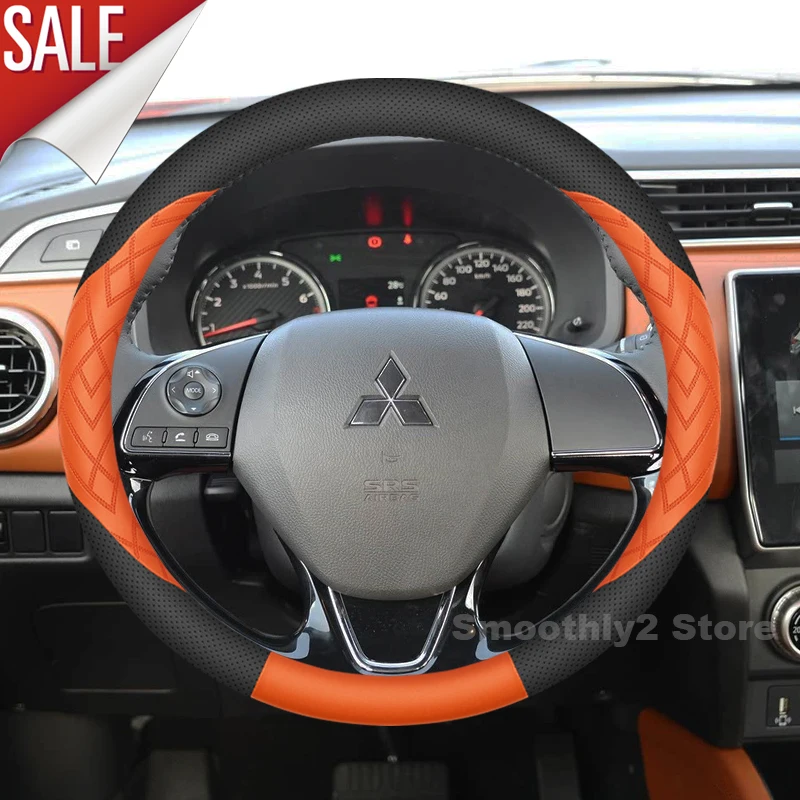 

Leather Car Steering Wheel Cover For Mitsubishi ASX Eclipse Cross Outlander 2018-2025 Non-slip Auto Steering Wheel Accessories