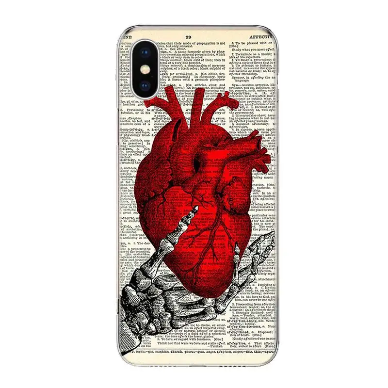 Human anatomy organ newspaper Phone Case For Apple Iphone 12 Mini 14 13 15 Pro Max 11 X XS XR 16 Plus Funda Cover Shell