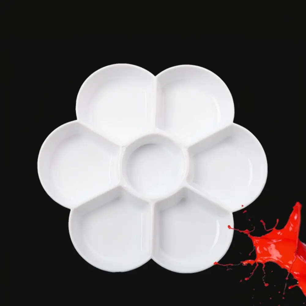 Plastic Paint Palette Tray For Watercolor Acrylic Gouache Art Supplies Lightweight Portable Mixing Plate Artist Tool