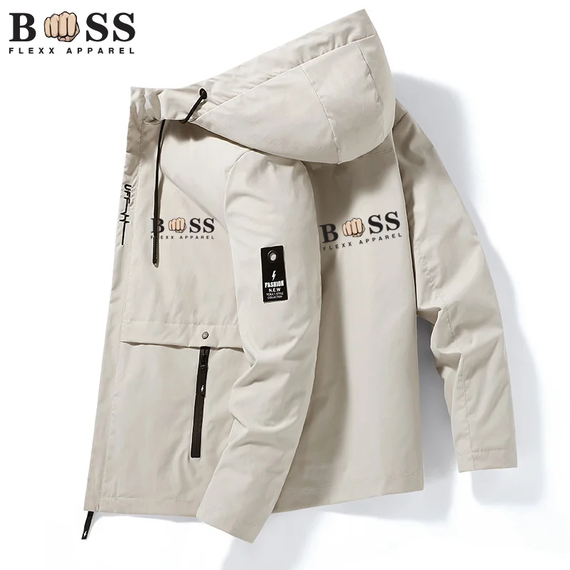 BSS FLEXX APPAREL Jacket 2024 Men\'s Windbreaker Zip Coat Spring Autumn Casual Work Jacket Fashion Outdoor Adventure Jacket