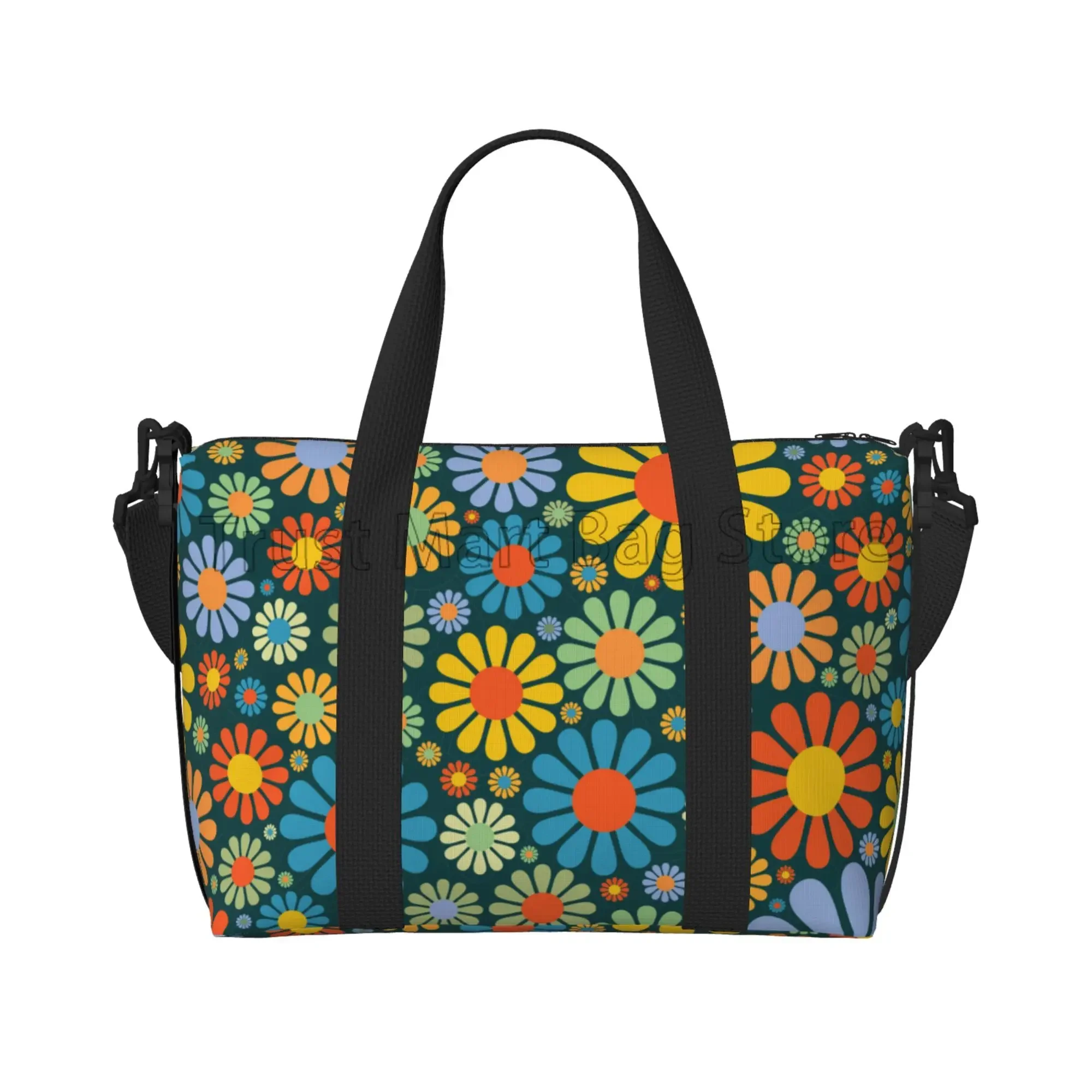 

Абстрактная дорожная спортивная сумка с цветочным принтом в стиле хиппи, спортивная сумка-тоут для спортзала, женская ночная сумка Weekender, большая водонепроницаемая сумка для ручной клади