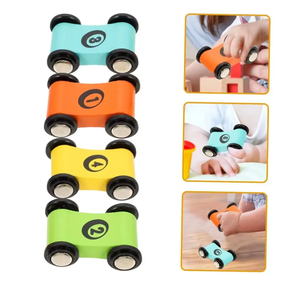 Novo Mini Carro de Madeira Deslizante, Brinquedo de Corrida com Rampa de Madeira, Carro Deslizante Inercial, Modelo de Veículo Colorido e Divertido, Carro de Pista Deslizante para Meninos